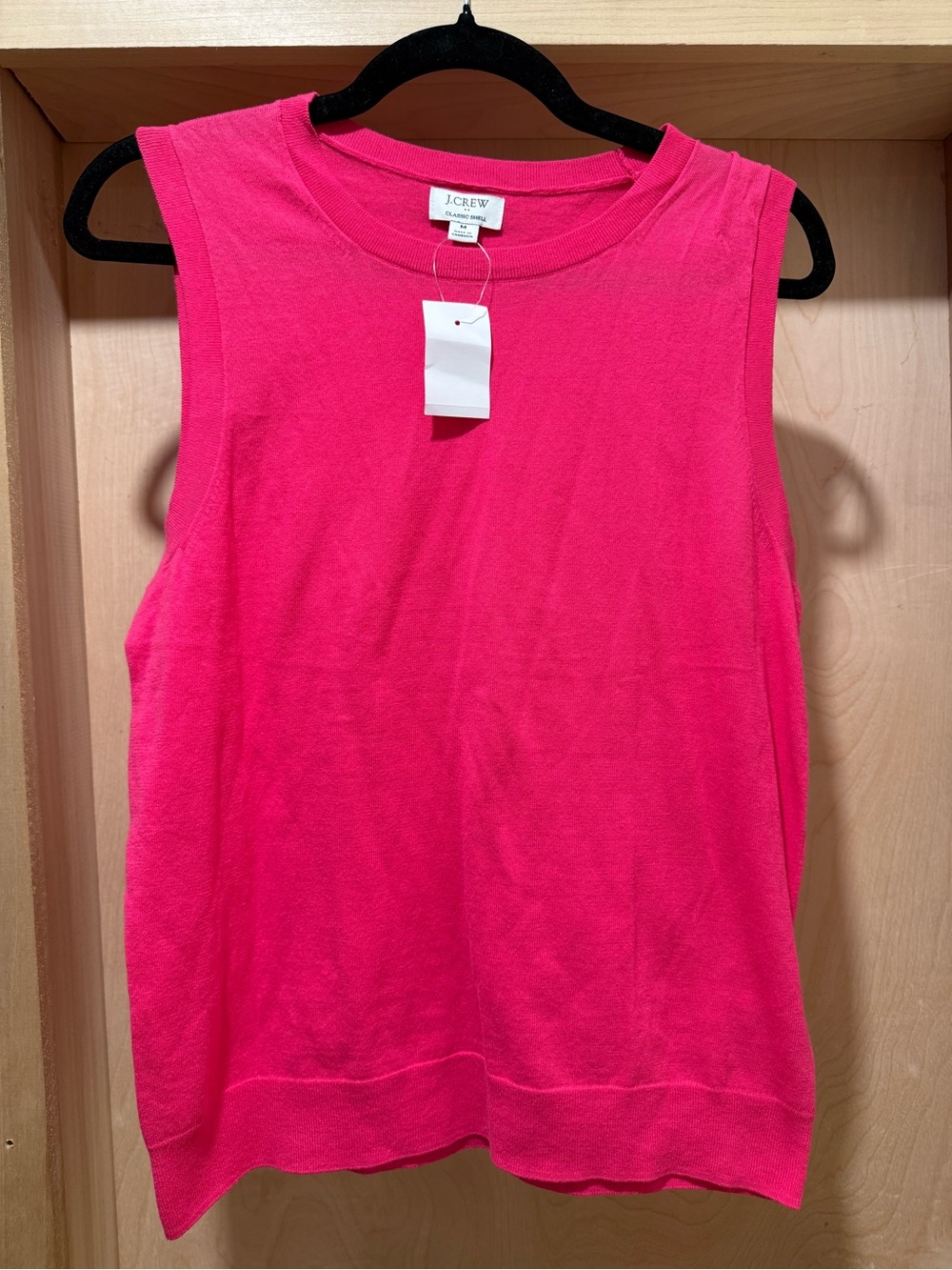 J. Crew Classic Shell Sleeveless Crewneck Top in Hot Pink Size Medium NWT